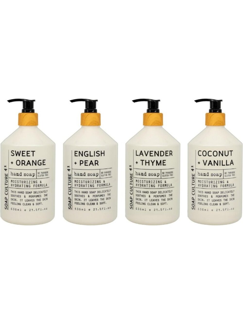 Luxury Hand Soap Collection - 4 Pack, 21.5 fl oz Each, Moisturizing & Aromatic
